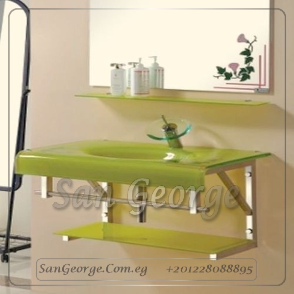 مجموعة حمام زجاج 189 دهبي 80 سم معلقه من San George Design