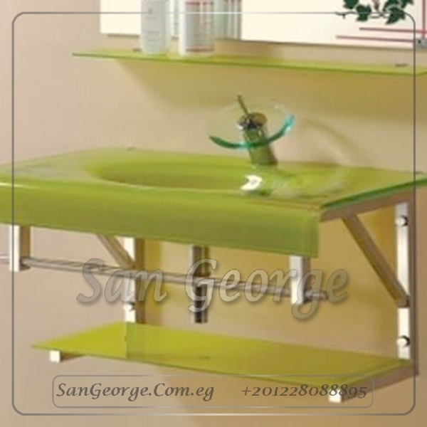 مجموعة حمام زجاج 189 دهبي 80 سم معلقه من San George Design