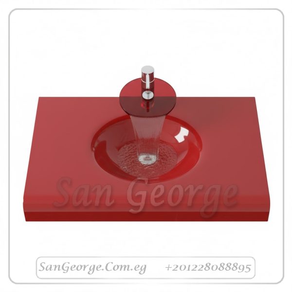 وحدة الحمام الزجاجيه 9060 80 سم معلقه  من San George Design