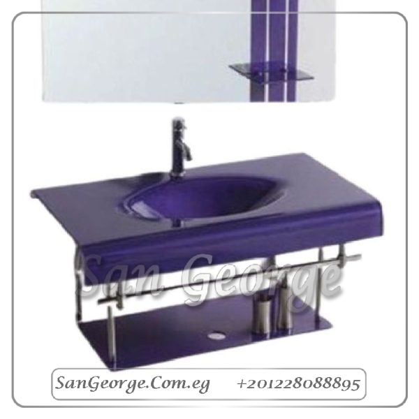 Glass Bathroom Vanity 9060 Dark Purple 60 cm by San George Design