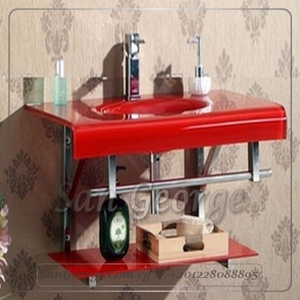 Glass Basin Set 9060 Red 60 cm by San George Design