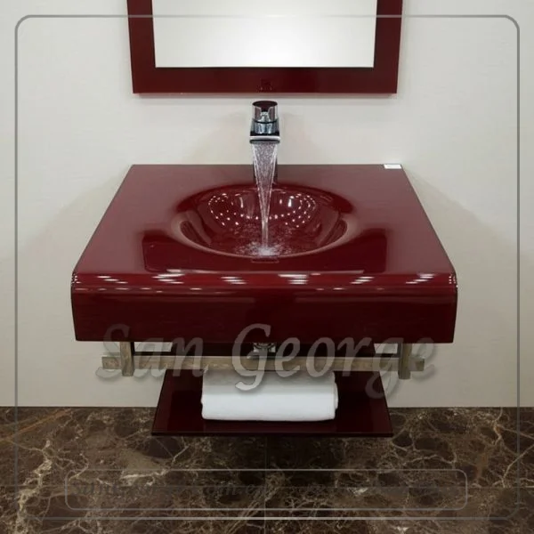 مجموعة حوض زجاج 9080 80 سم معلقه  من San George Design