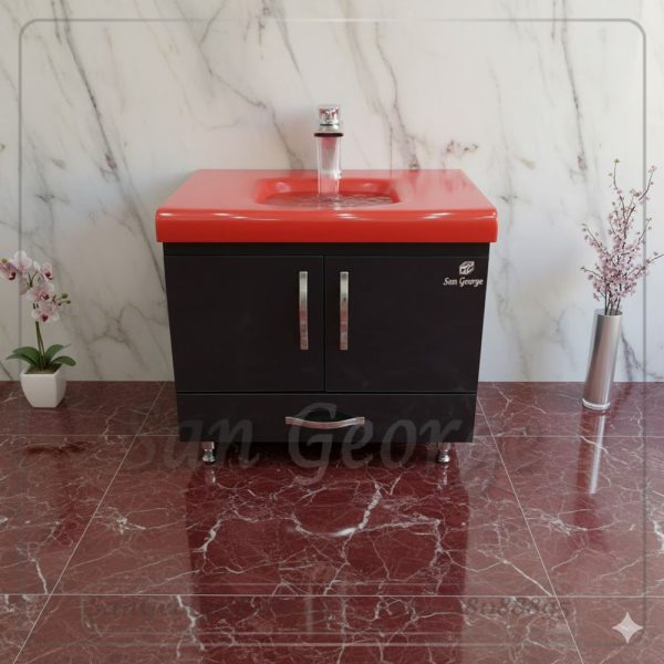 وحده موبيليا حمام 80 سم بحوض احمر SGC-U-80-G2