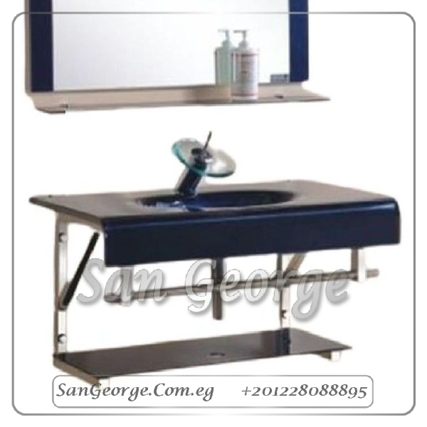 مجموعة حوض زجاج 90 موف غامق 80 سم معلقه من San George Design
