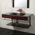 وحدة الحمام الزجاجيه 91 اسود 80 سم معلقه  من San George Design
