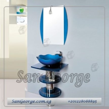Glass Bathroom Vanity 4 Blue 50 cm by San George Design