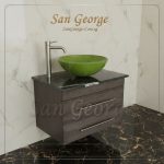Wooden Marble Vanity Unit Vessel Sink Br-Mar-Blk-050