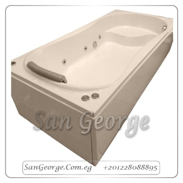 Dalas دالاس بالكرسى بالمخده 180×80 بانيو من ديورافيت - ابيض, جاكوزي 1 نظام