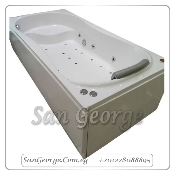 Dalas دالاس بالكرسى بالمخده 180×80 بانيو من ديورافيت - ابيض, جاكوزي 1 نظام