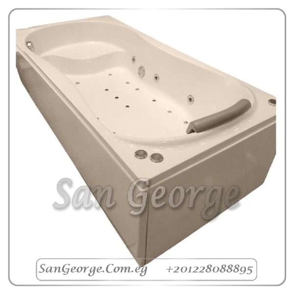 Dalas دالاس بالكرسى بالمخده 180×80 بانيو من ديورافيت - ابيض, جاكوزي 1 نظام