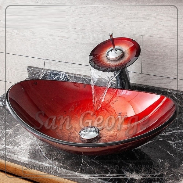 Glass Bathroom Sink E-7012 by San George Design
