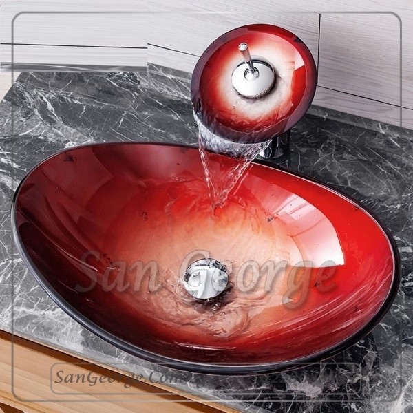 Glass Bathroom Sink E-7012 by San George Design