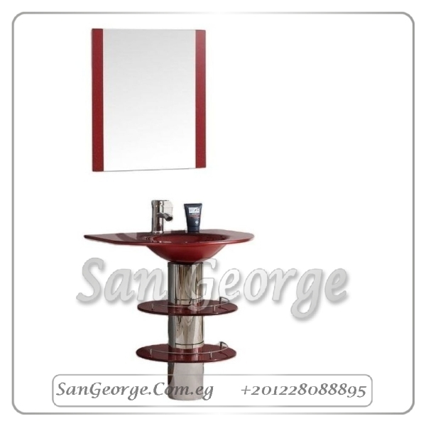 Glass Bathroom Vanity 321 Red 6 60 cm by San George Design