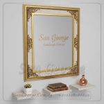 مرآة حمام بإطار رخامي فني مضيء 80×60 سم (Illuminated Artistic Marble Frame Mirror 80x60 cm)