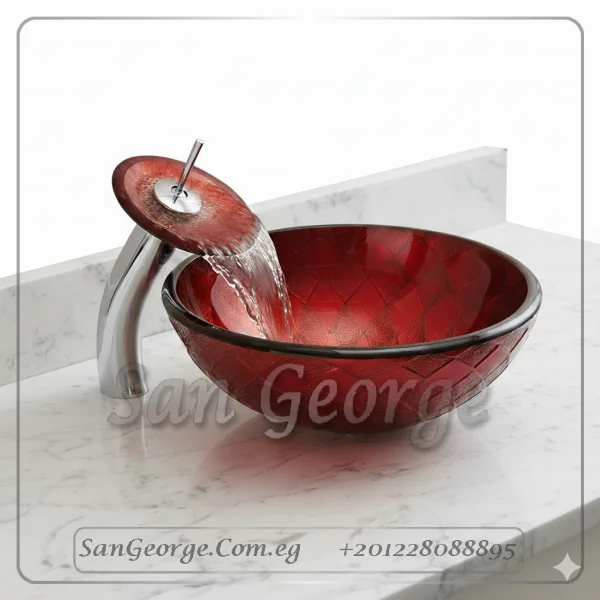 Bathroom Glass Sink Dark red 618 by San George Design