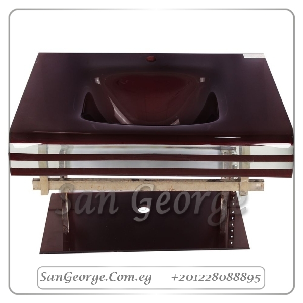Glass Basin Set 765 Redwood 80 cm by San George Design