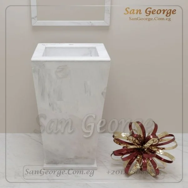 حوض حمام من الرخام ابيض Hand Made من San George Design