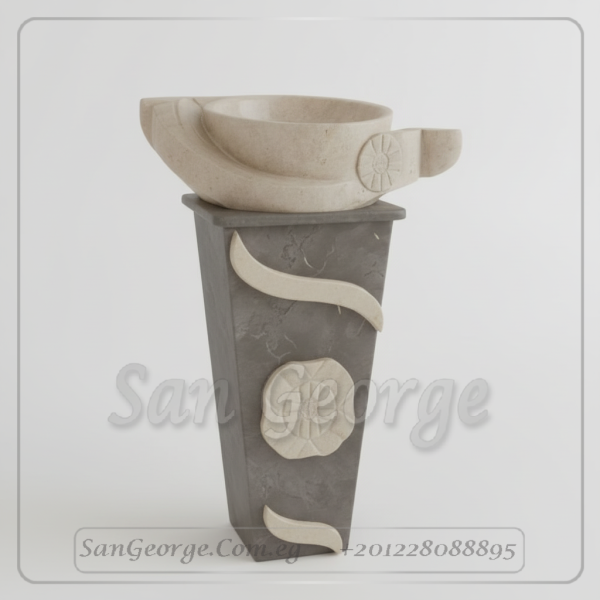 حوض رخام طبيعي مزخرف Hand Made من San George Design