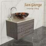 Glass Wood Vanity Br-Mar-Bg-079