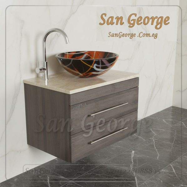 Glass Wood Vanity Br-Mar-Bg-079