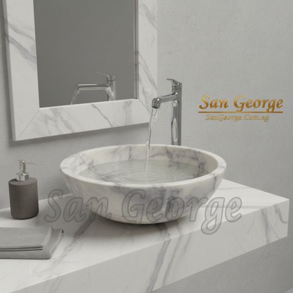 كونتر توب حوض كراره ابيض CR07 | San George Design