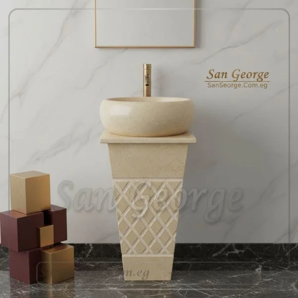 Marble Basin Beige Hand Made من Black Friday deal San George Design