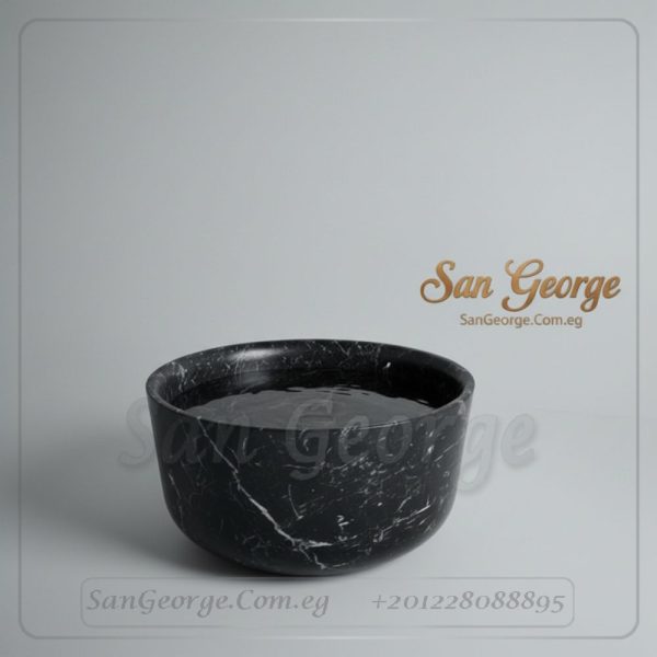 حوض رخام طبيعي كونتر توب Bl-09 اسود | San George Design