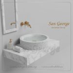 حوض رخام طبيعي ابيض  Nx-035 كونتر توب | San George Design