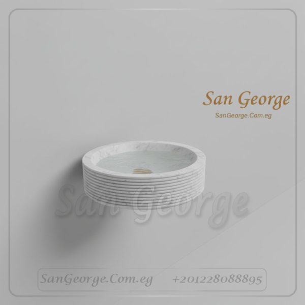 حوض رخام طبيعي ابيض  Nx-035 كونتر توب | San George Design