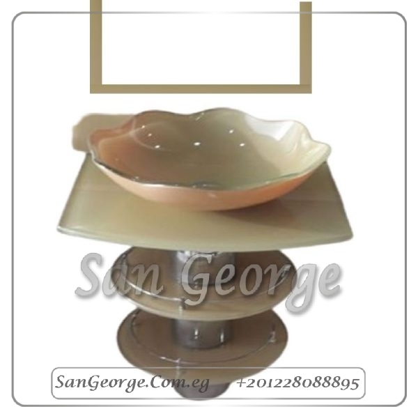 حوض حمام زجاج 004 بيج 50 سم على الارض من San George Design