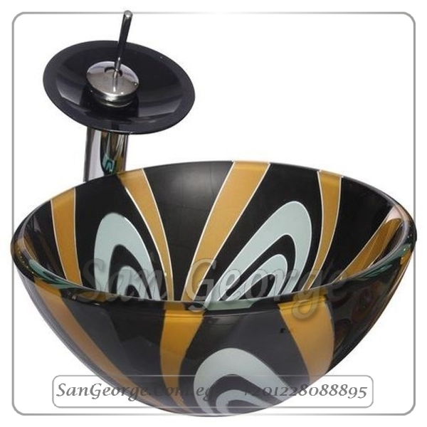 Bathroom Glass Sink black b-1001 by San George Design