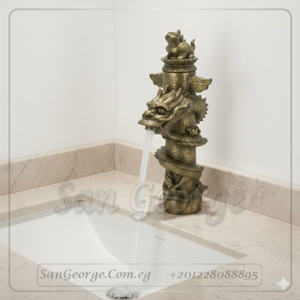 خلاط حمام بورسلين مستورد تمثال مودرن موديل Statue-mix-41-Gold