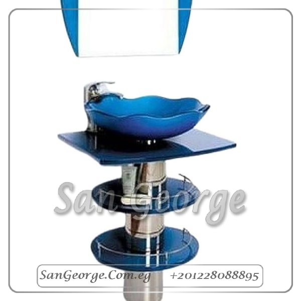 Glass Bathroom Vanity 4 Blue 50 cm by San George Design