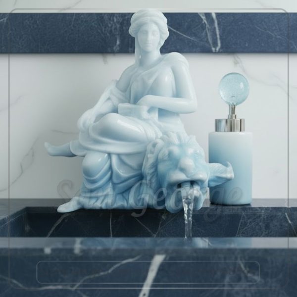 خلاط بورسلين ساخن بارد تحفه مودرن موديل Statue-mix-13-blue