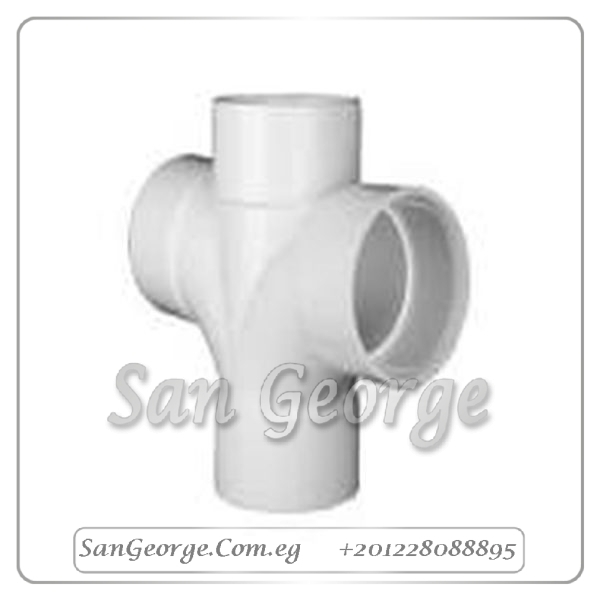 مشترك صليبة 90 درجه قطر 110 مم ( 4 " بوصه ) صرف ابيض من الشريف