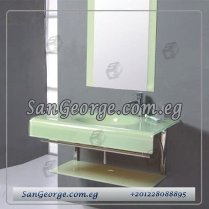 Glass Bathroom Vanity Set 6054 Ivory 60 cm by San George Design