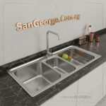 حوض3عين مميز 100×50 ستانلس ستيل مستورد