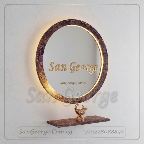 مرايا رخام طبيعي باضائه ليد مميزه Marb-7465 من سان جورج ديزاين San George Design (نسخة)