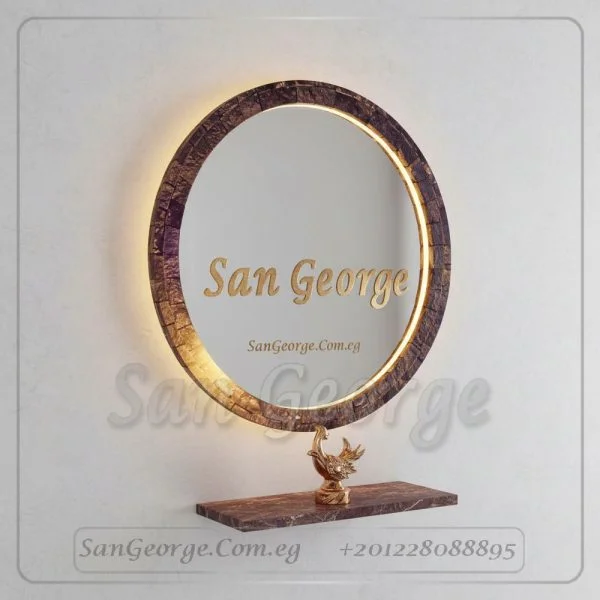 مرايا رخام طبيعي باضائه ليد مميزه Marb-7015 من سان جورج ديزاين San George Des