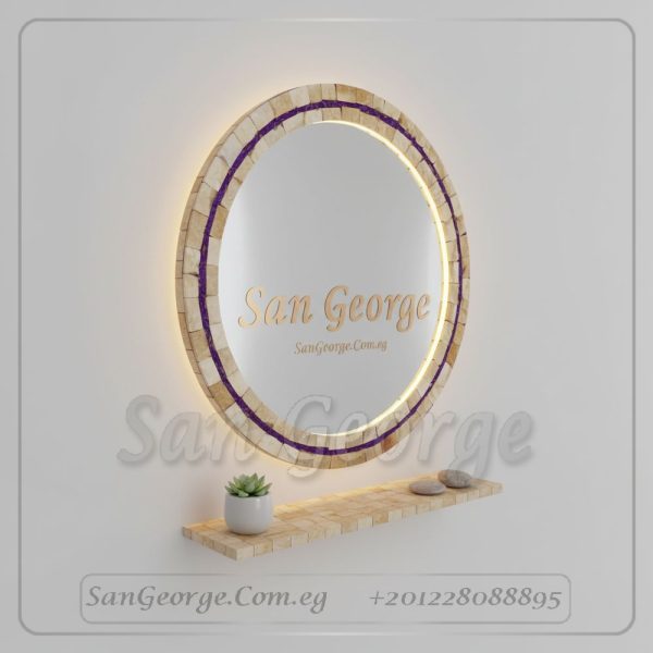 مرايا رخام طبيعي باضائه ليد مميزه Marb-7466 من سان جورج ديزاين San George Design
