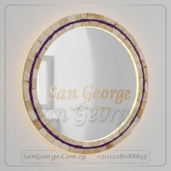 مرايا رخام طبيعي باضائه ليد مميزه Marb-7466 من سان جورج ديزاين San George Design