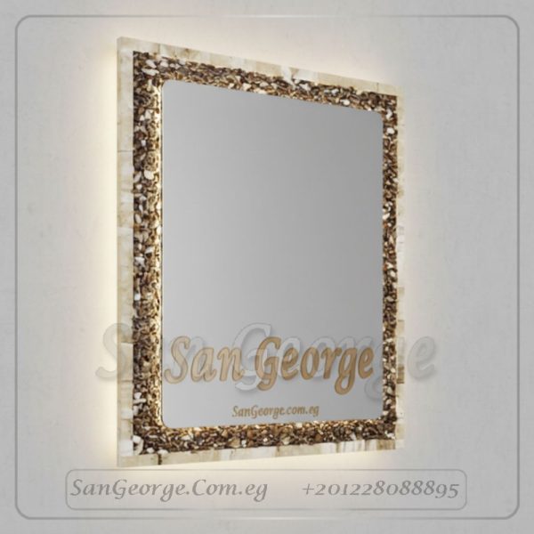 مرايا رخام طبيعي باضائه ليد مميزه Marb-7030 من سان جورج ديزاين San George Design