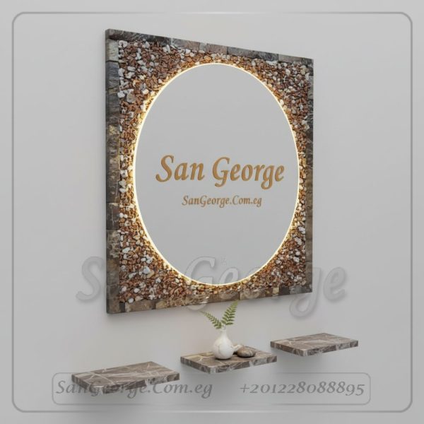 مرايا رخام طبيعي باضائه ليد مميزه Marb-7031 من سان جورج ديزاين San George Design