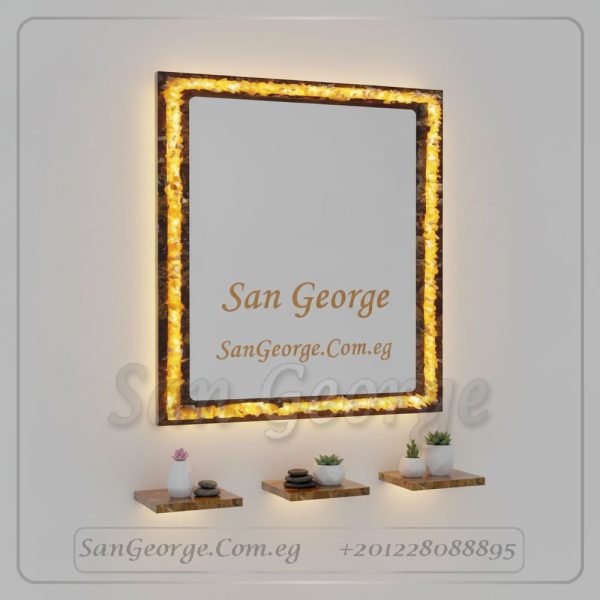 مرايا رخام طبيعي باضائه ليد مميزه Marb-7033 من سان جورج ديزاين San George Design