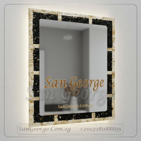 مرايا رخام طبيعي باضائه ليد مميزه Marb-7029 من سان جورج ديزاين San George Design