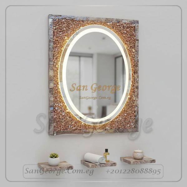 مرايا رخام طبيعي باضائه ليد مميزه Marb-7028 من سان جورج ديزاين San George Design