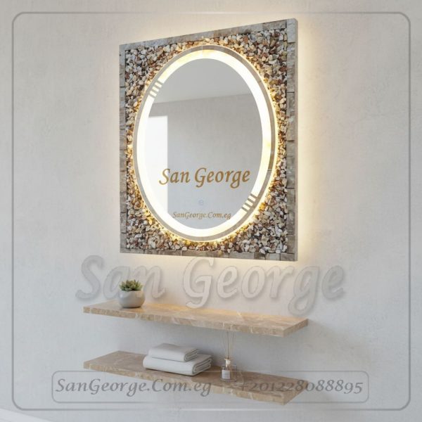 مرايا رخام طبيعي باضائه ليد مميزه Marb-7032 من سان جورج ديزاين San George Design