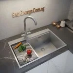 حوض 1عين مميز 85×48 ستانلس ستيل مستورد