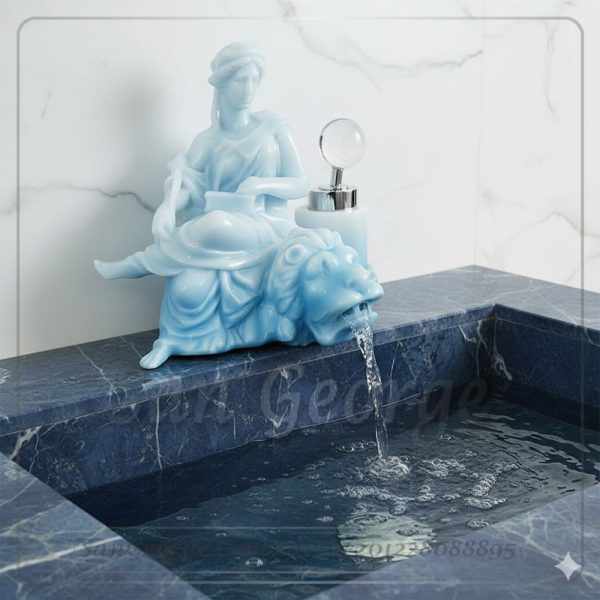 خلاط بورسلين ساخن بارد تحفه مودرن موديل Statue-mix-13-blue