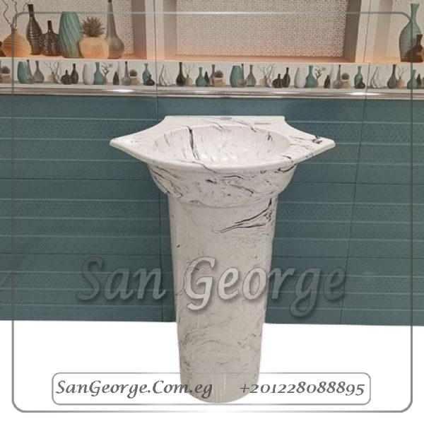 Almond حوض ارضي Solid Surface مربع Mr-Sh-14 من San George Design